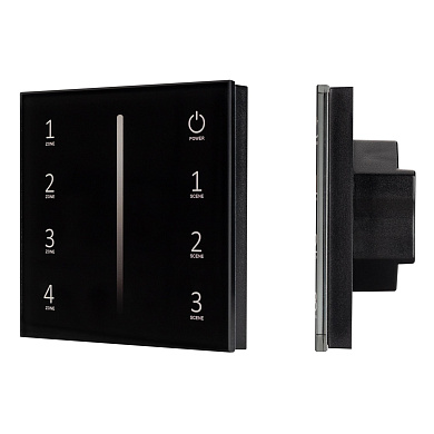 028112 Arlight Панель SMART-P34-DIM-IN Black (230V, 0-10V, Sens, 2.4G)
