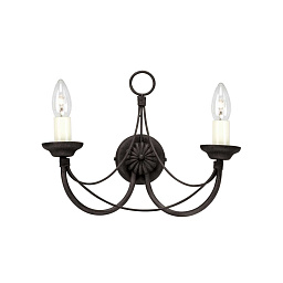 CB2-BLACK Elstead Carisbrooke двухрожковое настенное бра классического стиля с изогнутыми рожками и открытыми лампами