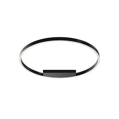 потолочный кольцевой светильник черного цвета с внутренним световым контуром