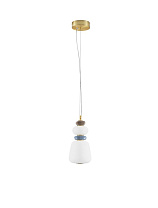 Triac Dimmable Dark Brown, Gray Blue Porcelain & Opal Glass Glossy Gold Metal Base LED 12Watt 220-240Volt 720Lm IP20 3000K D:17 H:241 cm