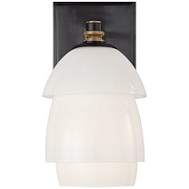 Whitman Small Sconce бронза и полированная старая латунь с белым стеклянным абажуром
