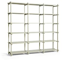 Woody High 206,5×44,5×196,5 см, каркас бук, дымчато-серый / полки сталь, дымчато-серые