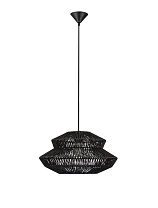Black Rope Sandy Black Steel Base & Fabric Cable LED E27 1x12Watt 100-240Volt IP20 Bulb Excluded D:50 H:234 cm