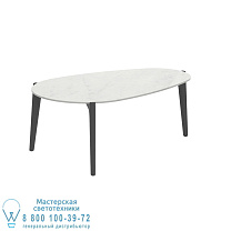 СТОЛИК TEA TIME 100X60CM H40 АНТРАЦИТОВЫЙ КЕРАМИЧЕСКИЙ BIANCO STATUARIO Royal Botania