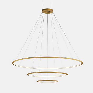 подвесная люстра с кольцами золотистого оттенка