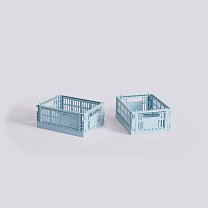Ящик для хранения HAY Colour Crate Mini, набор из 2 шт., нежно-голубой