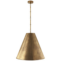 Goodman Large Hanging Lamp полированная старая латунь с абажуром из полированной старой латуни