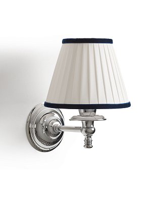 Бра Daisy Velvet Devon&Devon, хром, кант тёмно-синий DEDAISYVL419CR