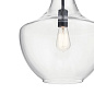 Everly 19.75" 1 Light Bell Pendant Clear Glass Black подвесной светильник 42046BK Kichler — фото 1
