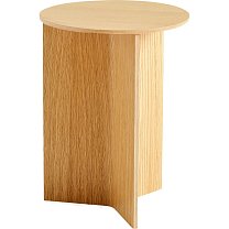 Slit Table Wood Round High Ø35 см, шпон дуба, лак на водной основе