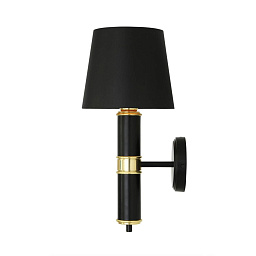 MLWL342 Mullan Lighting Kangos настенный светильник с латунно-чёрным корпусом и цилиндрическим текстильным абажуром