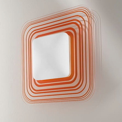 настенно-потолочный светильник с рельефным квадратным рассеивателем оранжевого оттенка