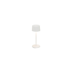 LD1840B3 Zafferano настольная лампа на батарейках OLIVIA MICRO IP65, белая матовая с регулировкой яркости