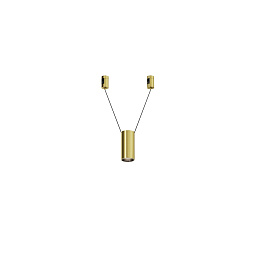трековый подвесной светильник с двойным источником света в латунном корпусе