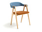 Mathilda Штабелируемый деревянный стул с подлокотниками Moroso PID437868