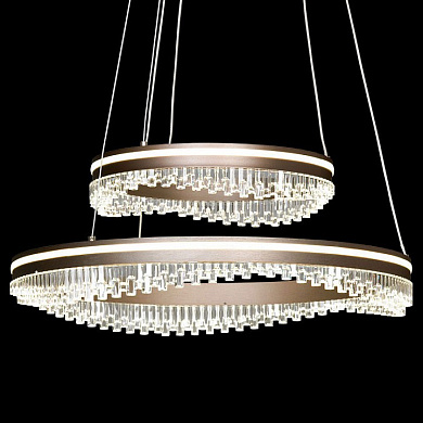 двухуровневая подвесная люстра с кольцевыми LED-модулями