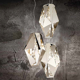 476/4 Pure Steel IDL Crystal rock подвесной светильник с металлическим корпусом и кристаллами