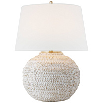 Avedon Small Table Lamp гипсовый белый ротанг с льняным абажуром