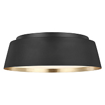 Asher Medium Flush Mount полуночный черный с белым стеклом