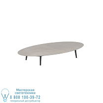 STYLETTO НИЗКИЙ СТОЛ ДЛЯ ГОСТИНОЙ 250X130CM АЛЮМИНИЕВЫЕ НОЖКИ АНТРАЦИТОВАЯ КЕРАМИЧЕСКАЯ СТОЛЕШНИЦА CEMENTO LUMINOSO Royal Botania