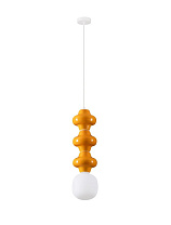 Orange Ceramic & Opal Glass Matt White Metal Base LED E14 1x5Watt 220-240Volt IP20 Bulb Excluded D:18 H:240 cm