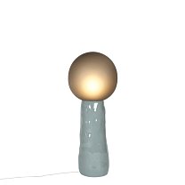 Kokeshi Medium, дымчато-серое матированное стекло, серое керамическое основание