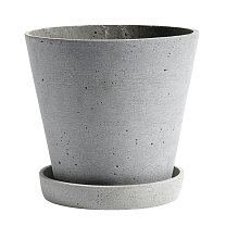 Горшок для растений HAY Flowerpot with Saucer Ø17,5 см, серый