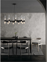 Clear & Frost Glass Matt Black Metal LED G9 20x5 Watt 100-240 Volt IP20 Bulb Excluded D: 85 H: 210 cm