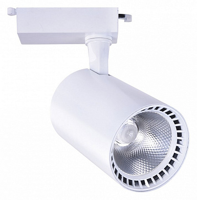 трековый светильник белый цилиндрический с рефлектором