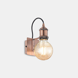 163338 Ideal lux Frida настенный светильник из меди с арочным кронштейном и стеклянным плафоном