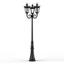 Louvre N° 10; one-piece clear glass Built-in LED 2700°K warm white 3x13W; Dark black