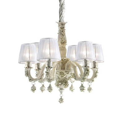 Louis xiv - 6 light chandelier - white люстра, Villari