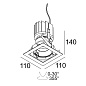 24218 9210 B Delta Light IMAX II SQUARE ADJUSTABLE MP Встраиваемый точечный светильник — фото 5