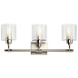 Harvan 25" 3 Light Vanity Light with Clear Ribbed Glass Satin Nickel  настенный светильник 55107SN Kichler — фото 5