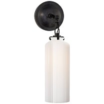 Katie Small Cylinder Sconce бронза с белым стеклом