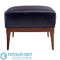 Laurette Ottoman Indigo Leather Dark Walnut оттоманка Arteriors 8103 — фото 2