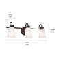 Erma 20.5" 3 Light Vanity Light Olde Bronze настенный светильник 55126OZ Kichler — фото 5