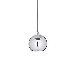 116457 Ideal lux Jack подвесной светильник с круглым плафоном из хрома в зеркальной отделке