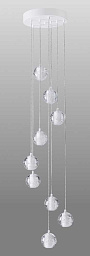GASPAR SP9 D300 WHITE Crystal Lux GASPAR подвесной светильник с каскадными хрустальными подвесами различной длины