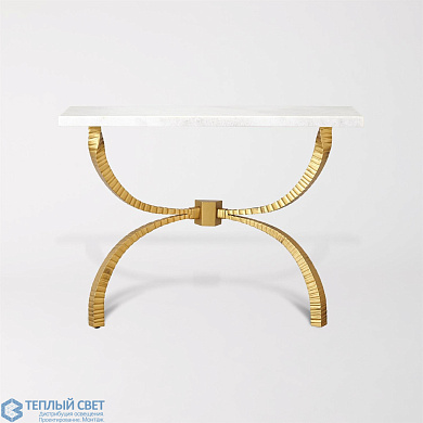 Teton Console-Gold w/White Marble Top Global Views консольный стол