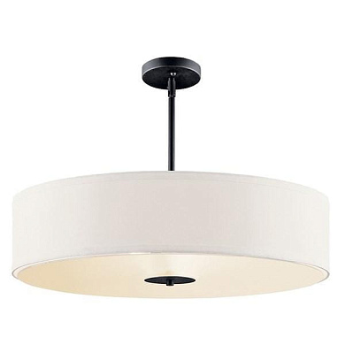 подвесной светильник с тремя плафонами и черным ободом