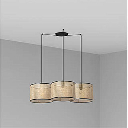 64314-48-3L MAMBO BLACK PENDANT LAMP RATTAN LAMPSHADE ø320*213 подвесной светильник Faro barcelona