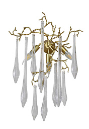 REINA AP3 GOLD PEARL Crystal Lux REINA настенное бра с подвесными хрустальными элементами и золотыми ветвями