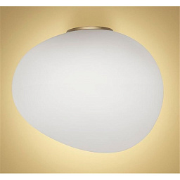 FN16801511G_10 Foscarini Gregg настенный светильник с крупным овальным плафоном из белого стекла с золотистой арматурой