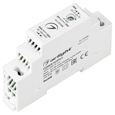031084 Arlight блок питания ARV-DR15-24 (24V, 0.63A, 15W)