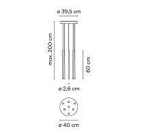 Slim,Pendant White lacquer fiber 2700K,1-10V PUSH