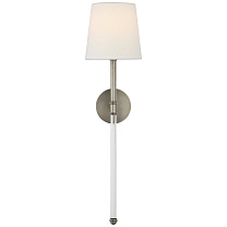 Camille Large Tail Sconce античный никель с льняным абажуром