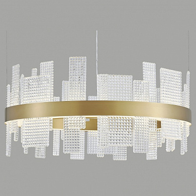 подвесной светильник с круглыми секциями и рассеивателем из прозрачного стекла