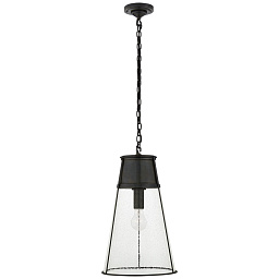 EU-TOB5753 Visual Comfort Robinson подвесной светильник с прозрачным конусным плафоном и тёмным корпусом