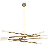 Rousseau Grande Ten Light Articulating Chandelier антично-патинированная латунь с гравированным кристаллом